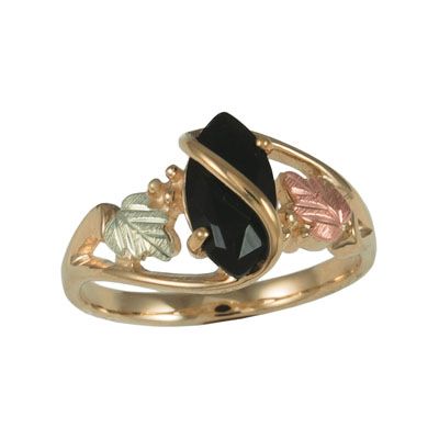 Black Hills Gold 10K Onyx Wrap Ring