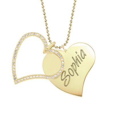 Gold over Silver Couples Birthstone/Name Necklace