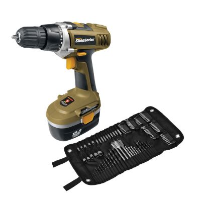 Taladro Rockwell, 18V, sin cable, c/105 accesorios