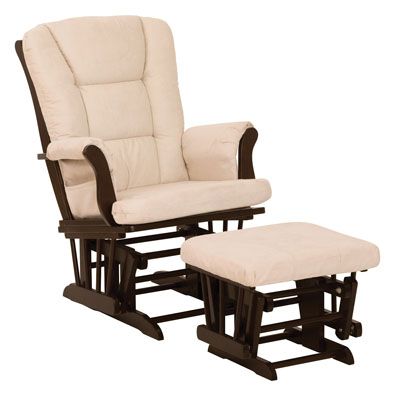 Tuscany Glider/Ottoman- Espresso/Beige