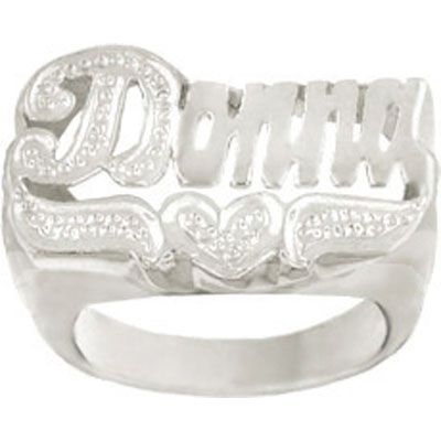 Sterling Silver Beaded Name Ring