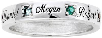Ladies' Sterling Silver Birthstone Family Ring