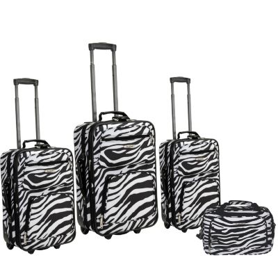 Fox Luggage 4 Piece Black Zebra Luggage Set