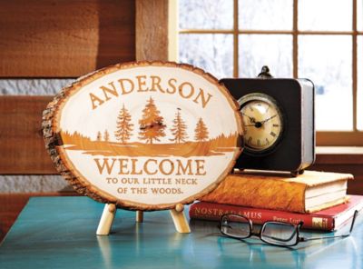 Personalized Tree Wood Log Sign