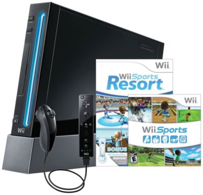 Nintendo Wii Console with Sports Resort (Black)