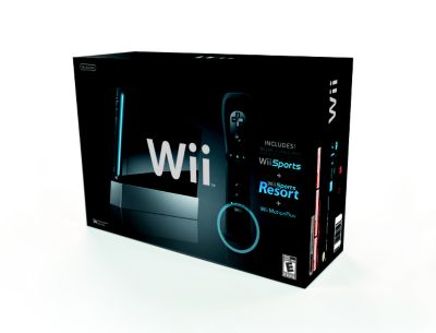 Nintendo Wii Console with Sports Resort (Black)
