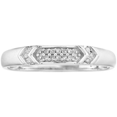 Men's 10K White Gold Diamond Accent Wedding Band