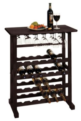 Winsome 24-Bottle Wine Rack with Stemware Holder