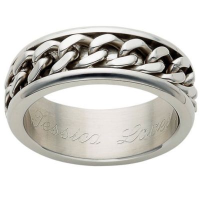 Stainless Steel Curb Chain Spinner Ring