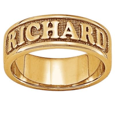 18K Gold over Sterling Silver Framed Name Band