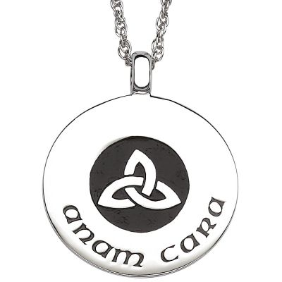 Sterling Silver Anam Cara Engraved Disc Pendant