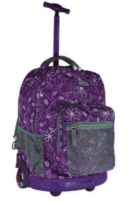J World Purple Rolling Backpack
