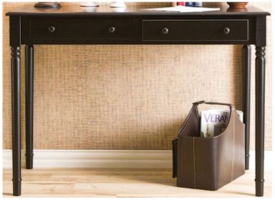 2 Drawer Black Writing Desk