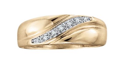 Men's 18K Gold Over Silver Swirl Band