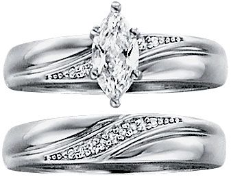 Sterling Silver 3/4 CT. T.W. CZ Bridal Set
