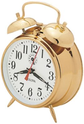 Bulova Bellman Alarm Clock Goldtone
