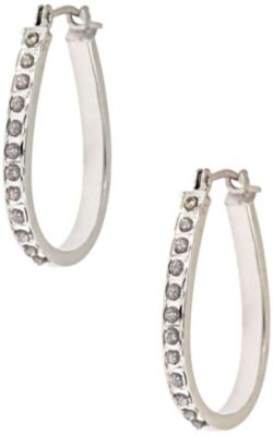 14K Diamond Fascination Pear Shape Hoop Earrings
