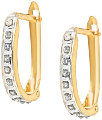 14K Gold Diamond Fascination&trade; Hinged Hoops