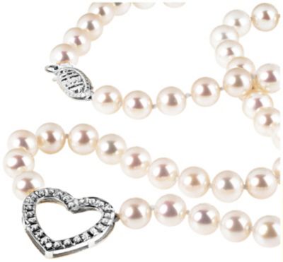 14K Diamond Fascination Cultured Pearl Necklace