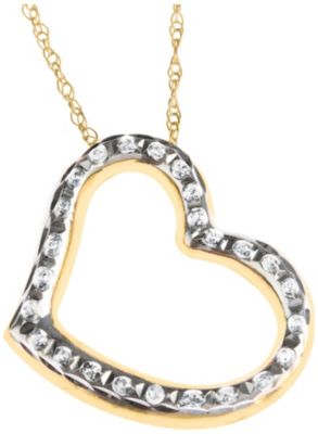 14K Gold Diamond Fascination? Heart Necklace