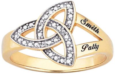 Personalized Trinity Couples Name Ring