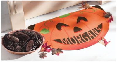 Personalized Half Round Pumpkin Doormat