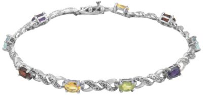 Genuine Multi-Stone and Diamond Accent Bracelet