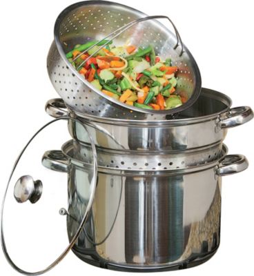8qt Stainless Steel Stock Pot with Glass Lid
