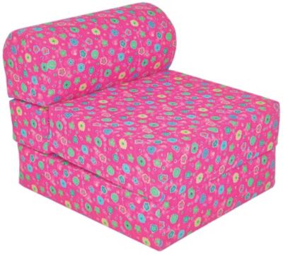 Children's Foam Sleeper Chair Pink Flowers