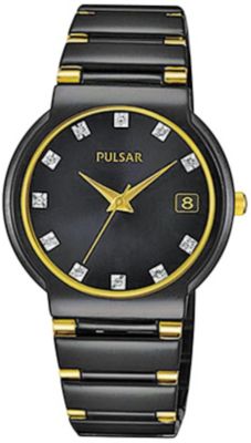 Mens Pulsar Swarovski Crystal Watch