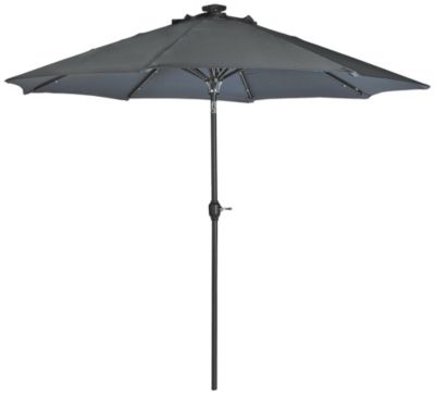 9ft. Solar Lighted Umbrella-Graphite