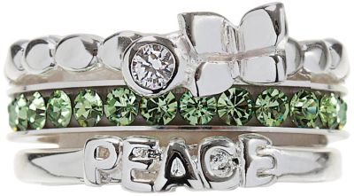 Sterling Silver 3 Ring Peace Please Stack Set