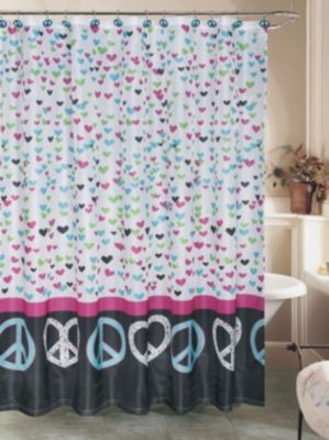 Peace Shower Curtain with Hooks