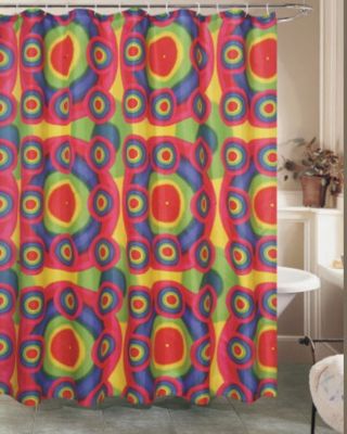 Tie Dye Shower Curtain with Hooks