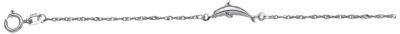 14K White Gold Dolphin Ankle Bracelet