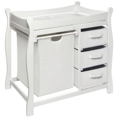 Badger Basket Sleigh Changing Table w/Bskts- White