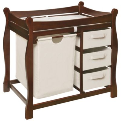 Badger Basket Sleigh Changing Table w/Bskt-Cherry