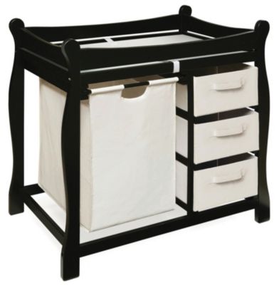 Badger Basket Sleigh Changing Table w/Bskt-Black