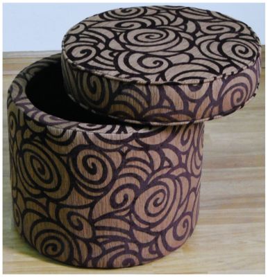 Round Storage Ottoman Brn Swrl
