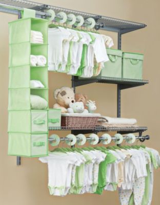 Juego de almacenamiento para habitación del bebé Delta de 48 pzs, verde claro