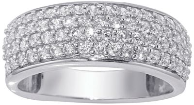 10K White Gold Diamond Pave Band Ring