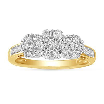 10K Gold Diamond Cluster Ring