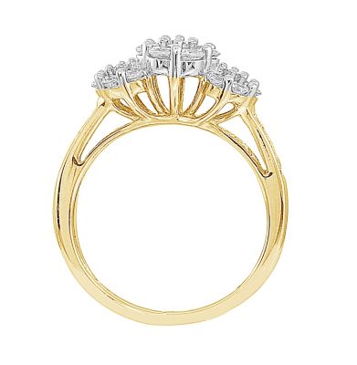 10K Gold Diamond Cluster Ring