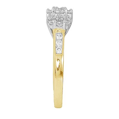 10K Gold Diamond Cluster Ring