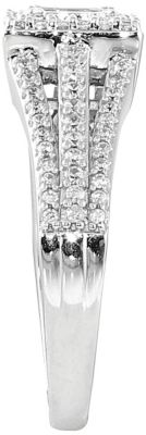 10K White Gold 1/2 ct tw Rectangle Cluster Ring