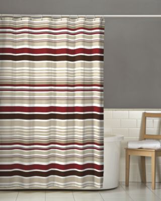 Meridian Red Fabric Shower Curtain