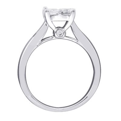 14K White Gold Princess Cut Diamond Ring