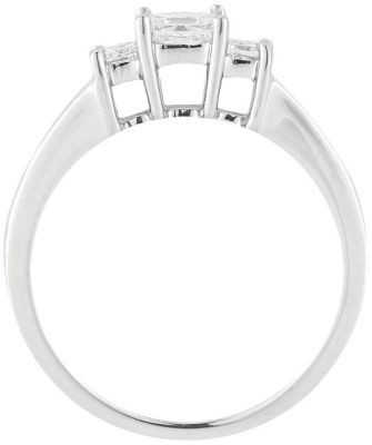 14K White Gold Princess Cut Diamond Ring