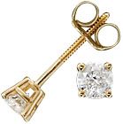 14K Gold Round Diamond Studs