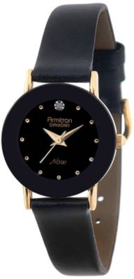 Amitron Ladies Black Dress Watch